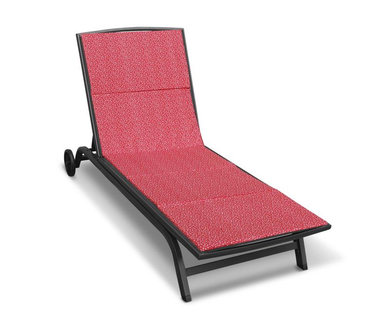 Bellatex Polstr na plážové lehátko, Červená kytička - 55x195 cm