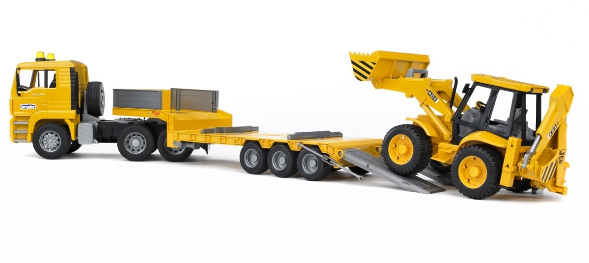 Bruder 2776 MAN TGA Trailer s JCB 4CX traktorbagr