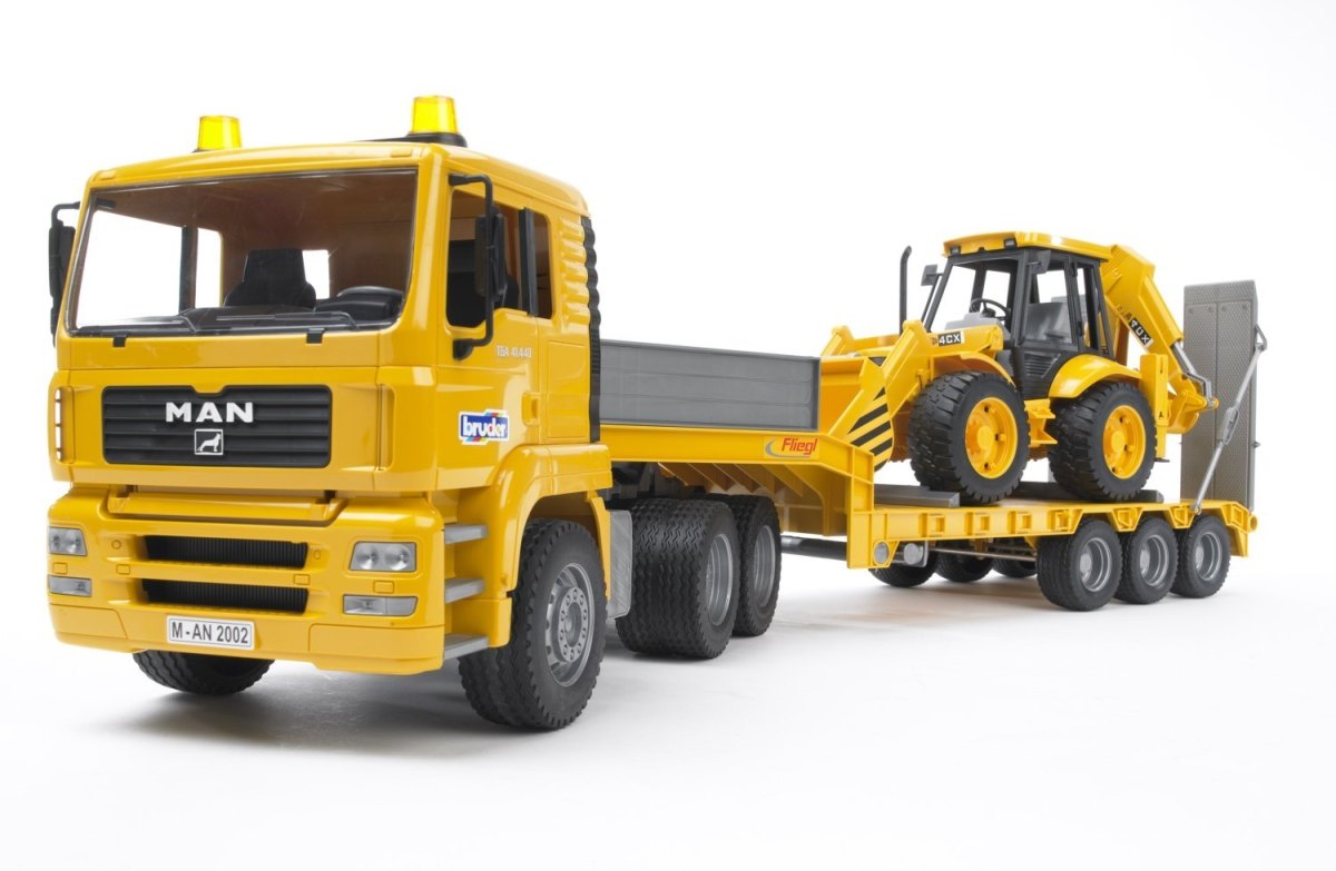 Bruder 2776 MAN TGA Trailer s JCB 4CX traktorbagr