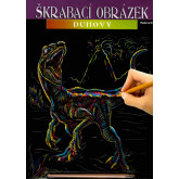 ArtLover škrabací obrázek duhový T-Rex, 25x20 cm