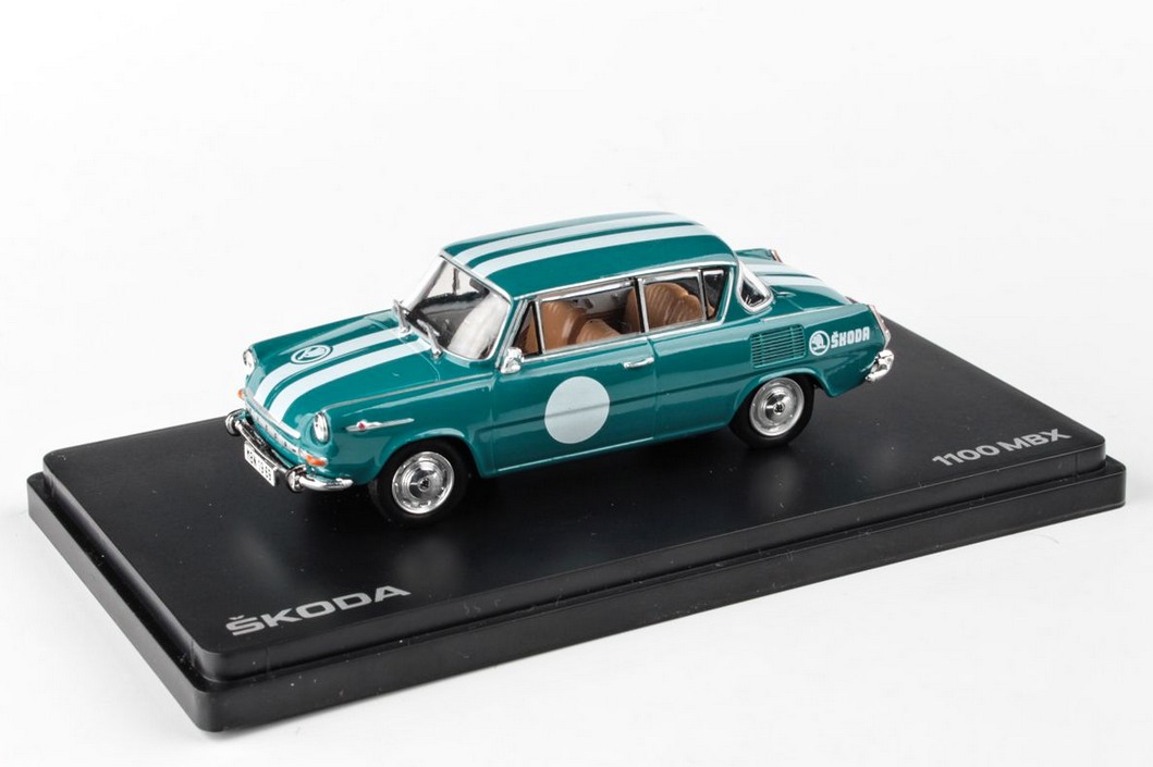 Abrex Škoda 1100MBX (1969) Tyrkysová, Narozeninové Embéixo 1:43