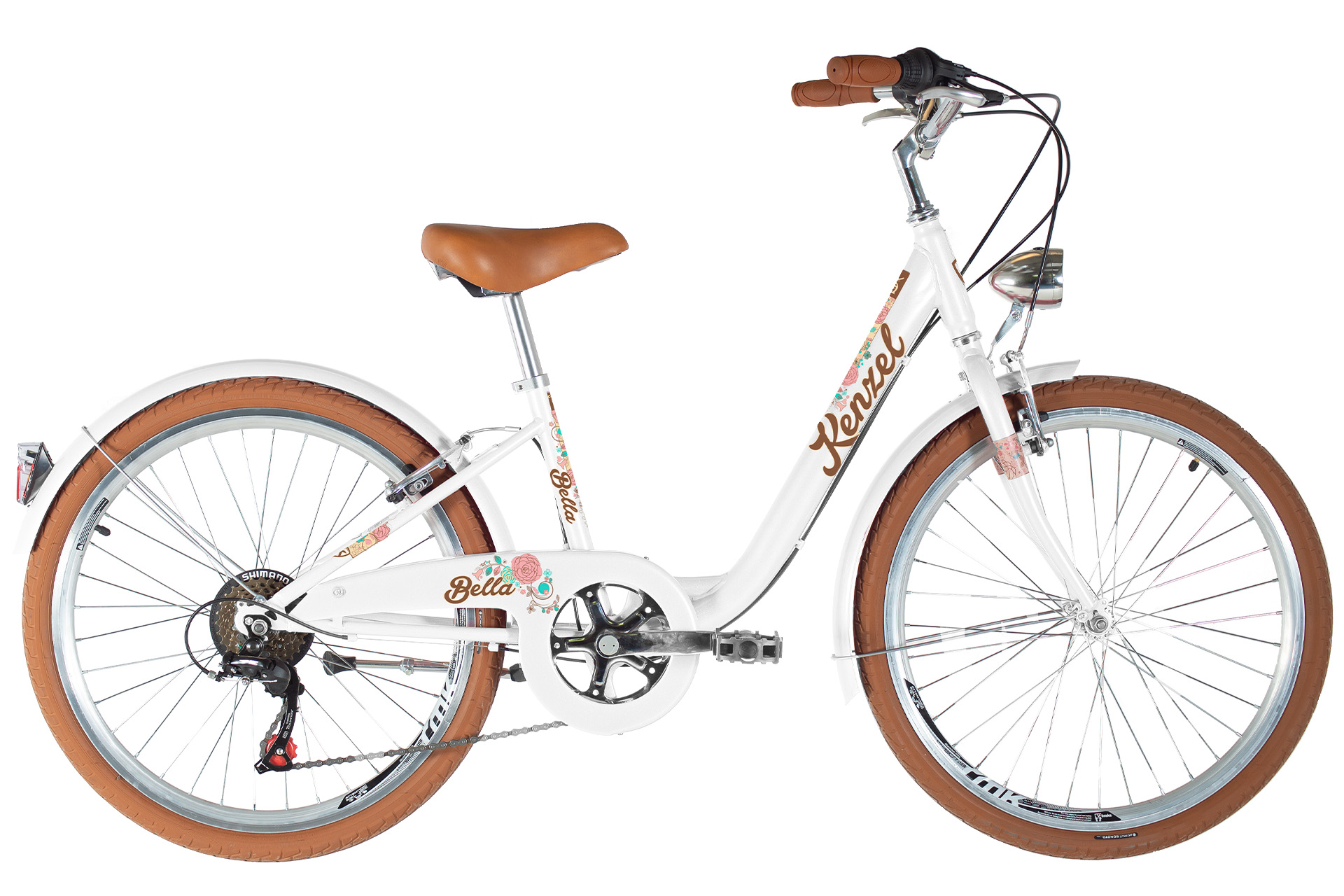 Kenzel Dětské jízdní kolo Bella 24 Royal 6spd 2026 bílo-hnědé