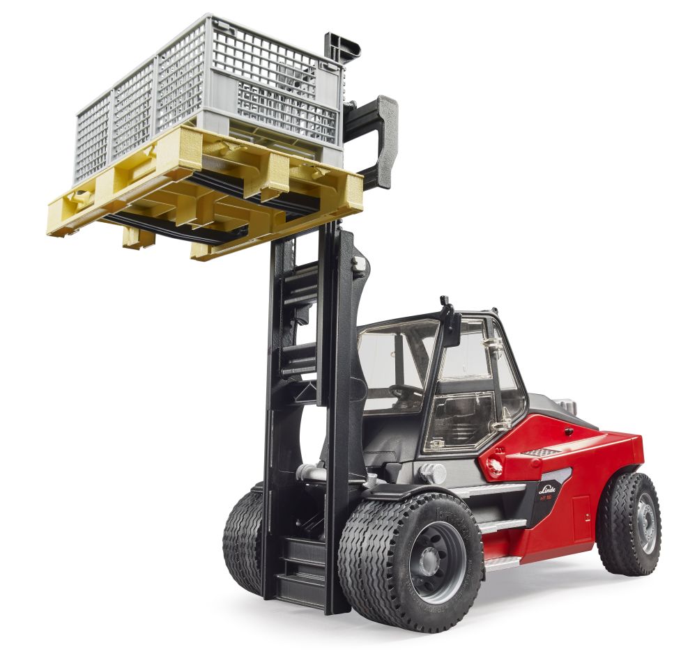 Bruder 02513 Linde HT 160D, Vysokozdvižný vozík s paletou a třemi boxy