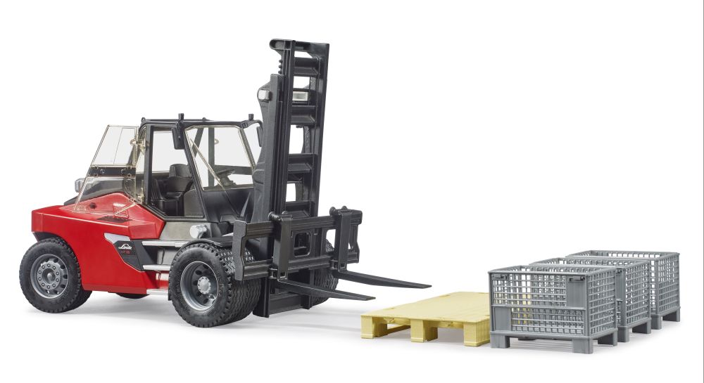 Bruder 02513 Linde HT 160D, Vysokozdvižný vozík s paletou a třemi boxy