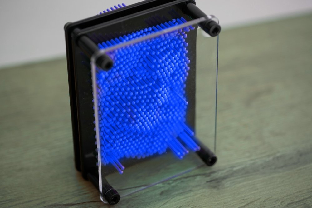 3D Obrazce, Pin art, Modré