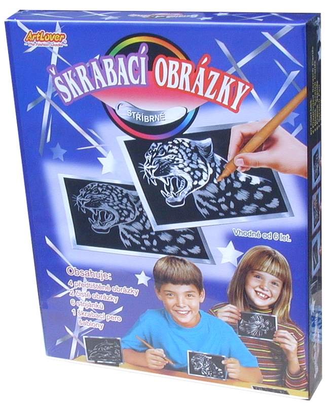 Artlover Škrabací obrázky - Stříbrné 6ks