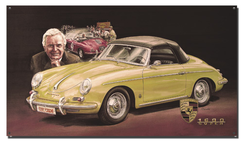 Plechová cedule auta Porsche, 400 x 230 mm