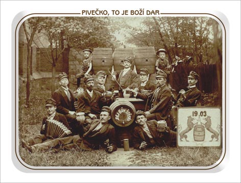 Plechová pivovarská cedule Pivečko 420 x 297 mm