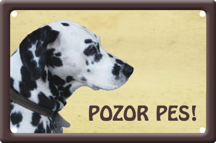 Plechová psí cedule, Dalmatin, Pozor pes