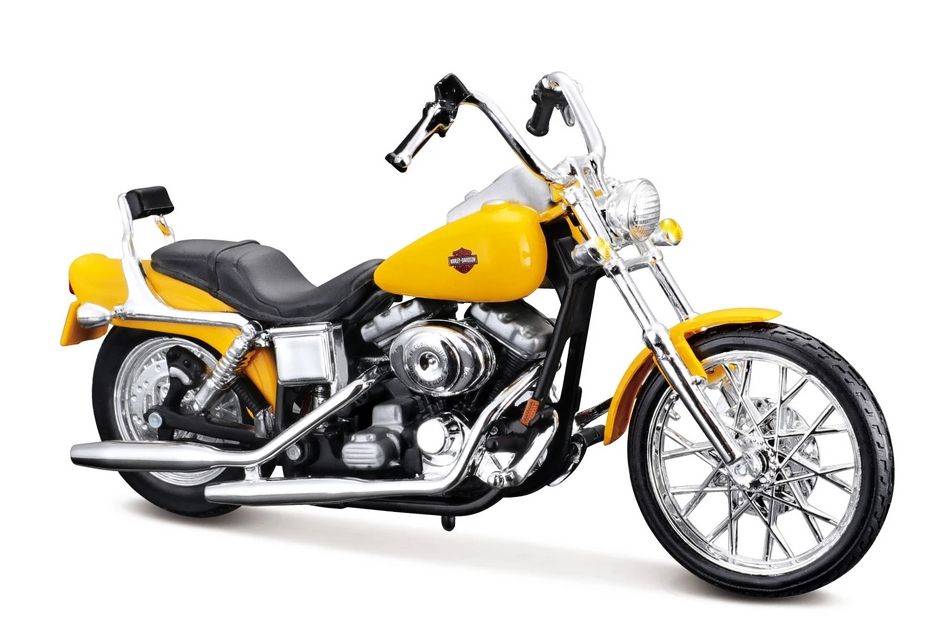 Maisto Harley Davidson FXDWG Dyna Wide Glide (2001) yellow, blister box, 1:18
