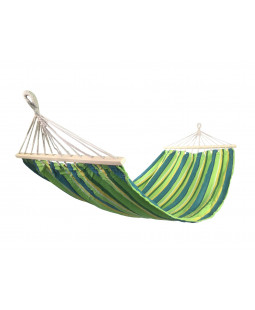 Houpací síť s výztuhou PolyCotton, žluto-zelená, 200x90cm, 120kg