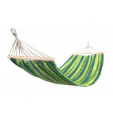 Houpací síť s výztuhou PolyCotton, žluto-zelená, 200x90cm, 120kg