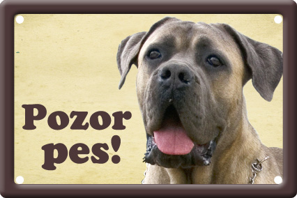 Plechová psí cedule, Cane Corso, Pozor pes