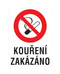 Plechová cedule ,  Zákaz kouření  I.