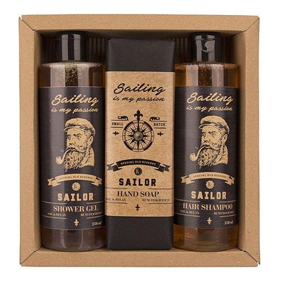 Bohemia Gifts Kosmetická sada Sailor, gel 250ml, šampon 250ml, mýdlo 145g
