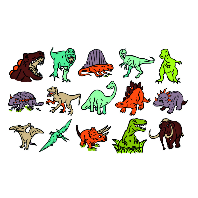 Aladine dětské dřevěné razítka Dinosauři