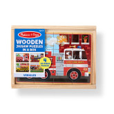 Dětské dřevěné puzzle Dopravní prostředky v krabičce