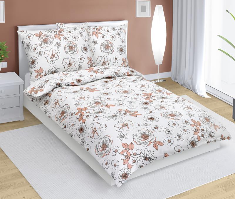 Bellatex Povlečení bavlněné Lososový květ - 140x200, 70x90 cm