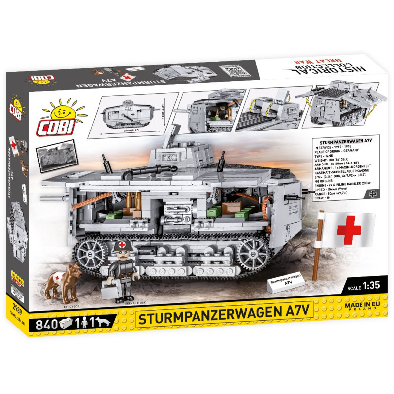 Cobi 2989 Great War Sturmpanzerwagen A7V, 1:35, 840 kostek