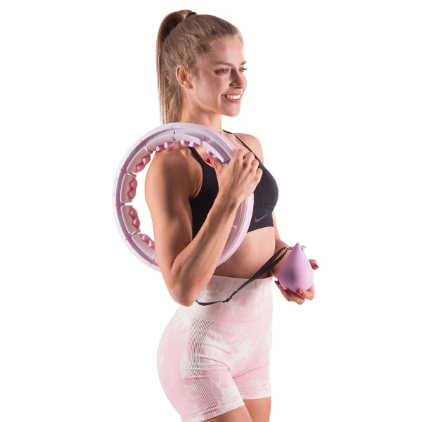 Masážní hula hoop HMS HHW06 se závažím a počítadlem, růžová