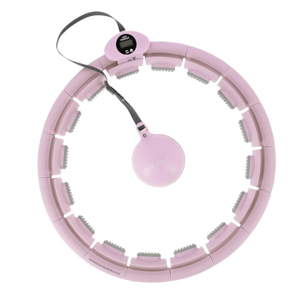 Masážní hula hoop HMS HHW09 se závažím a počítadlem, růžová