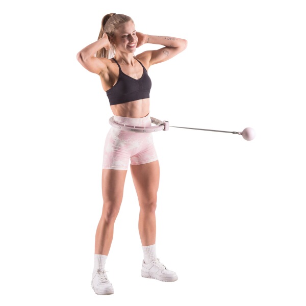 Masážní hula hoop HMS HHW09 se závažím a počítadlem, růžová