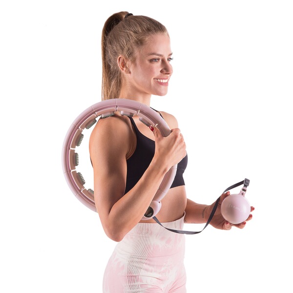 Masážní hula hoop HMS HHW09 se závažím a počítadlem, růžová