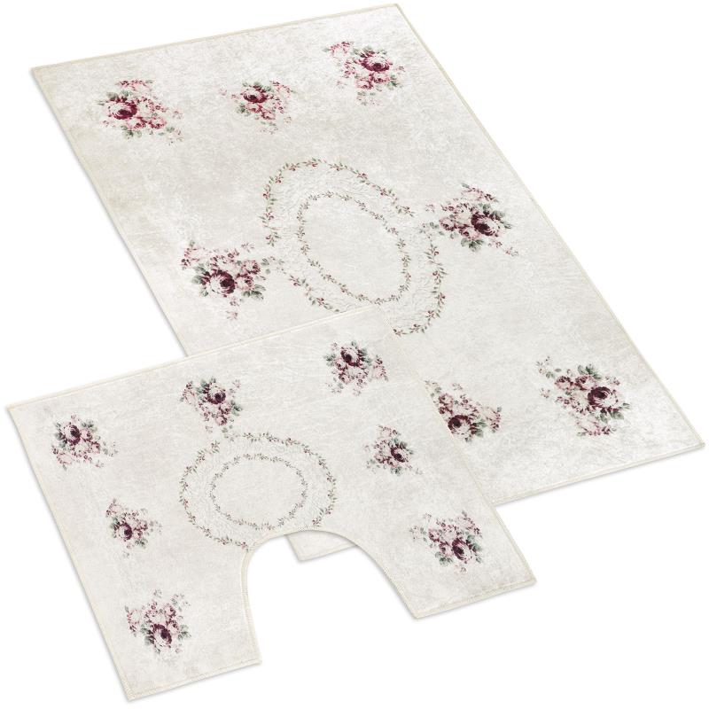 Bellatex Koupelnová sada 3D tisk, Kytice - 60x100, 60x50 cm