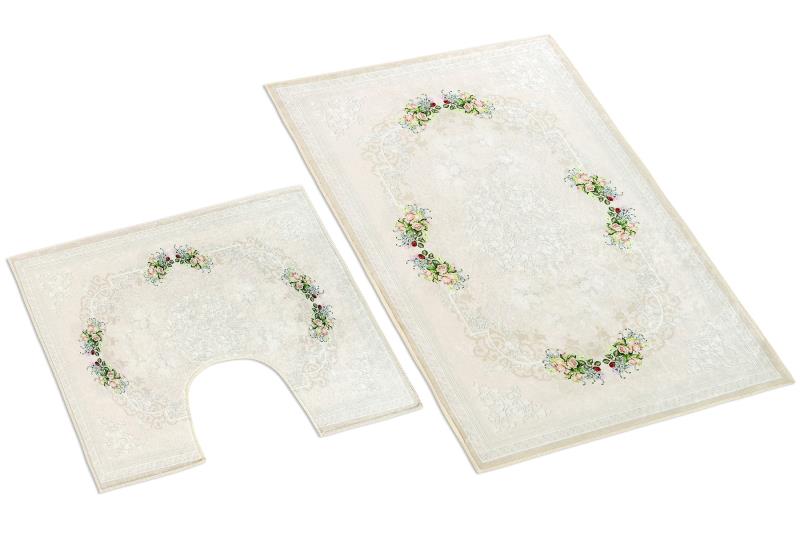 Bellatex Koupelnová sada 3D tisk, Růžičky - 60x100, 60x50 cm