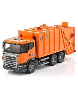 Bruder 3560 Popelářské auto Scania R oranžové