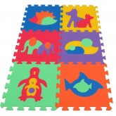 Malý Genius Pěnový koberec MAXI 6 Zvířata 2, mix 6 barev