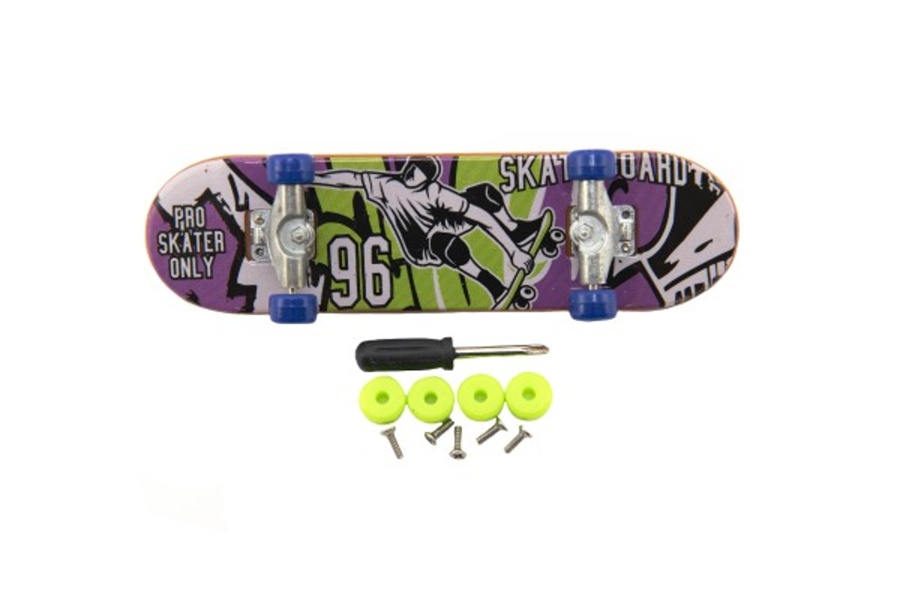 Prstový skateboard šroubovací, 9cm assort
