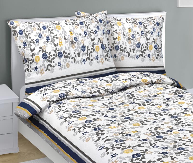Bellatex Povlečení krepové, Šedý lupínek - 140x220, 70x90 cm