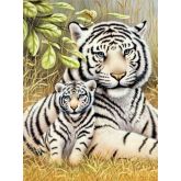 Malování obrázků podle čísel - Tygr s mládětem  22 x 30 cm