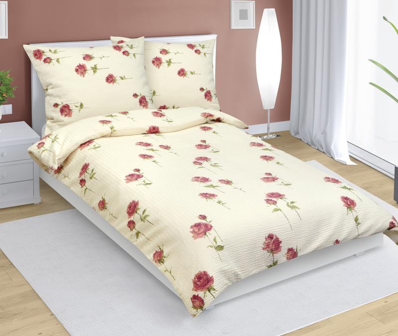 Bellatex Povlečení krepové, Růžičky - 140x220, 70x90 cm