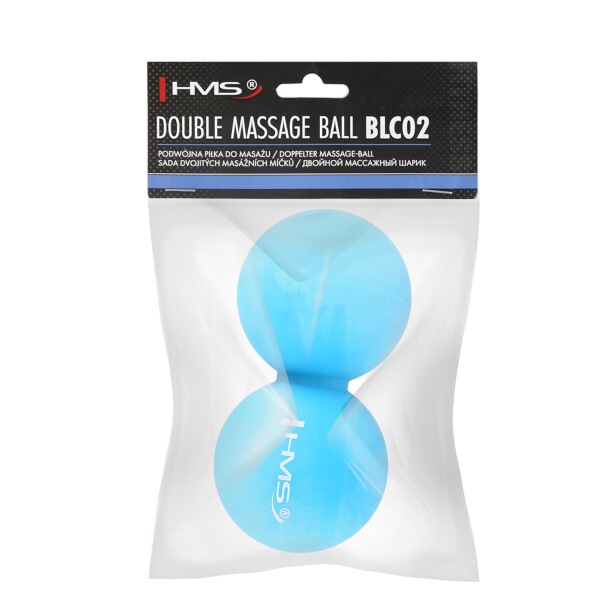 Dvojitý masážní míč HMS BLC02 Lacrosse Ball, modrý