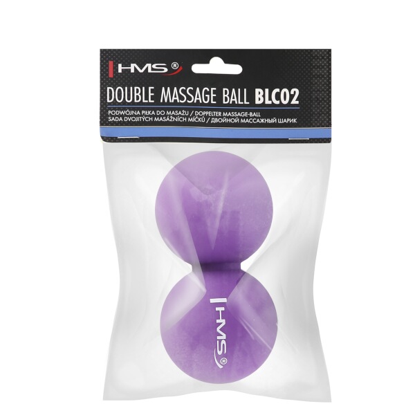 Dvojitý masážní míč HMS BLC02 Lacrosse Ball, fialový