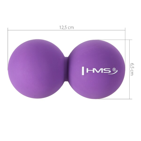 Dvojitý masážní míč HMS BLC02 Lacrosse Ball, fialový