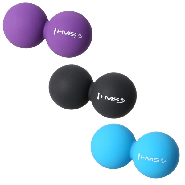 Dvojitý masážní míč HMS BLC02 Lacrosse Ball, fialový