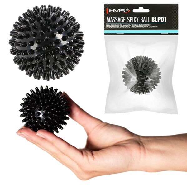 Masážní míč s výstupky HMS BLP01 Lacrosse Ball, černý