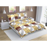 Bellatex Povlečení krepové na dvoudeku Béžové čtverce - 1x 240x200, 2ks 70x90cm