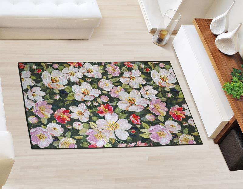 Bellatex Koberec - běhoun 3D tisk - květy - šíře 80x120 cm