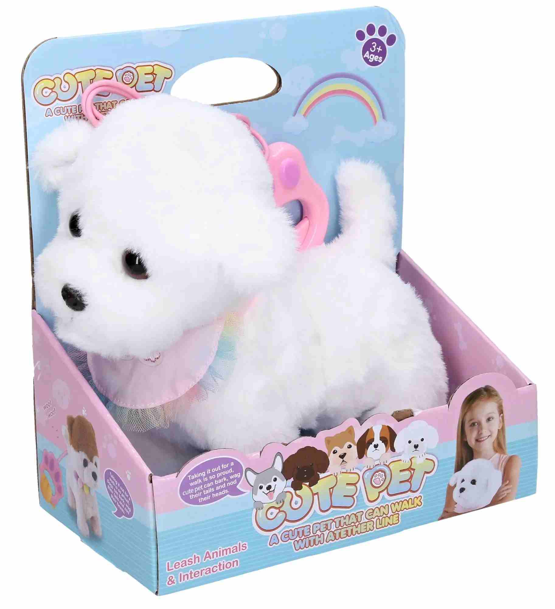 Wiky Pes chodící s efekty na kabel bílý 22 cm