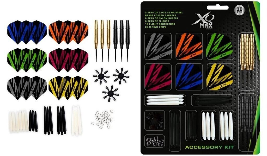 Dárkový set XQMax šipky 2x3 23g Steel Brass s příslušenstvím