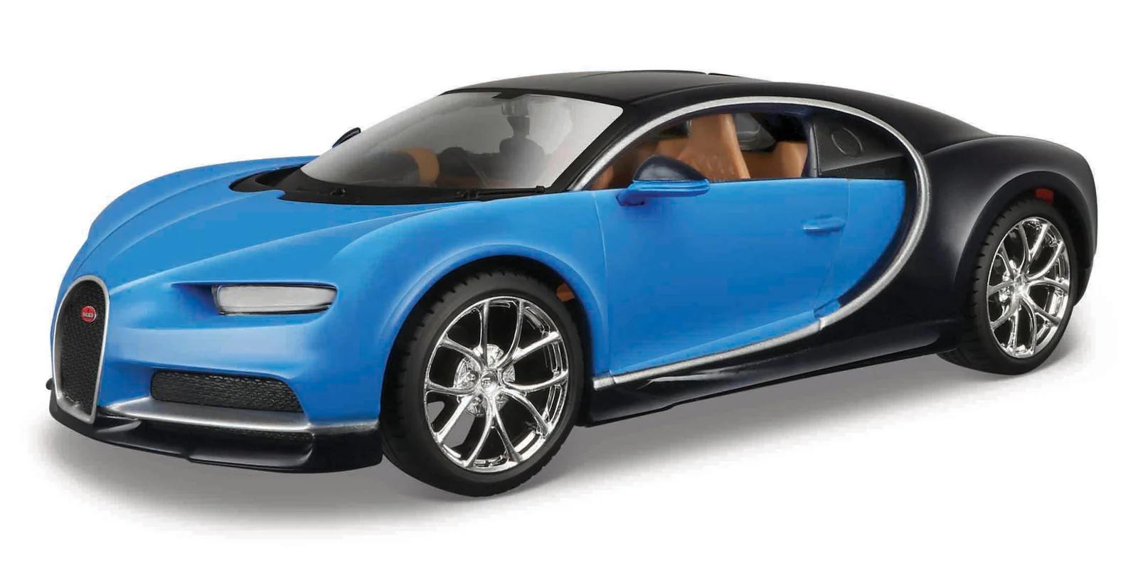 Maisto Bugatti Chiron, modrá, stavebnice auta, 1:24