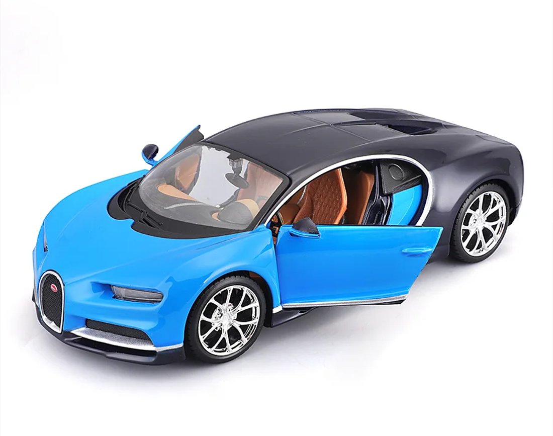 Maisto Bugatti Chiron, modrá, stavebnice auta, 1:24