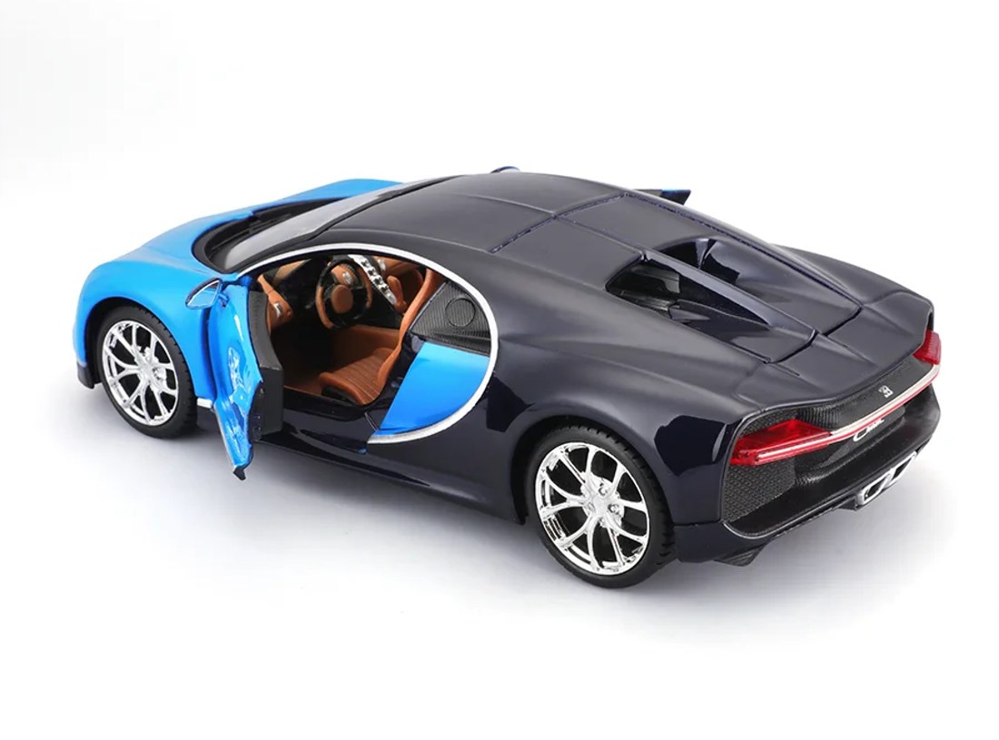 Maisto Bugatti Chiron, modrá, stavebnice auta, 1:24