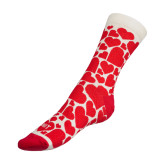 Bellatex Ponožky Srdce - červená, krémová - 35-38
