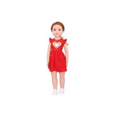 Dětská chodící panenka 70cm, červené šaty