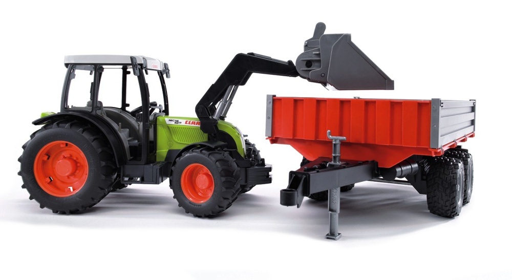 Bruder 2112 Traktor Claas Nectis 267F s přívěsem a př.lžící